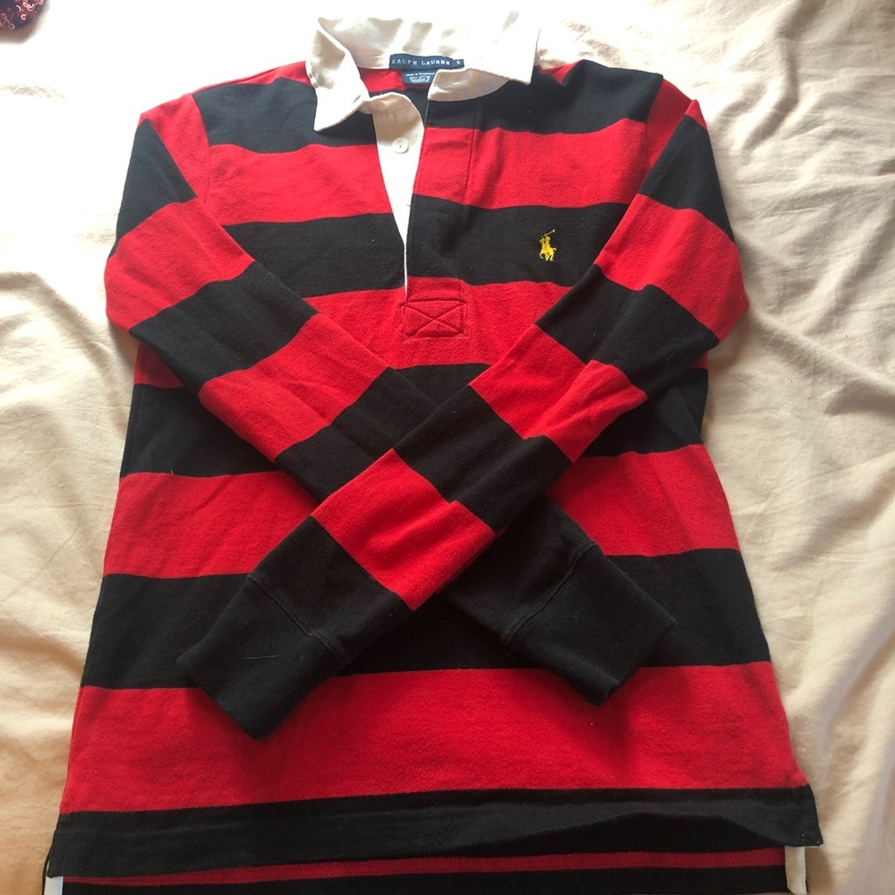 Preppy Ralph Lauren polo rugby shirt